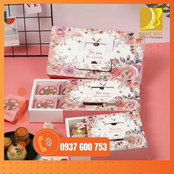 In vỏ hộp giấy đựng bánh trung thu