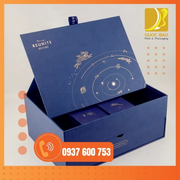 In vỏ hộp giấy đựng bánh trung thu