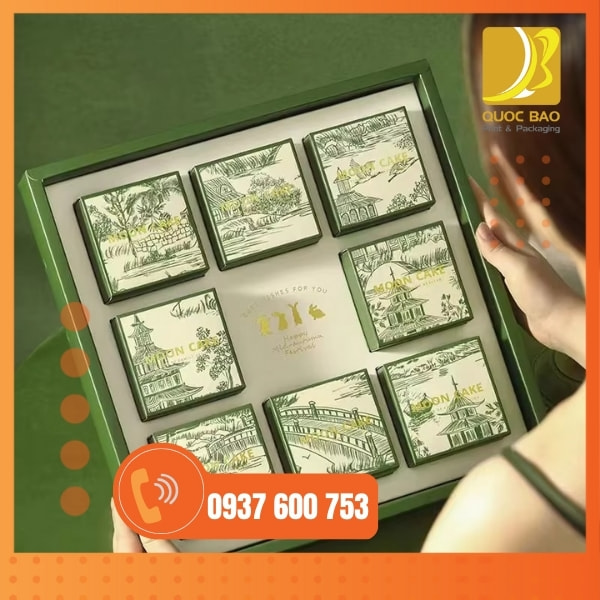 In vỏ hộp giấy đựng bánh trung thu