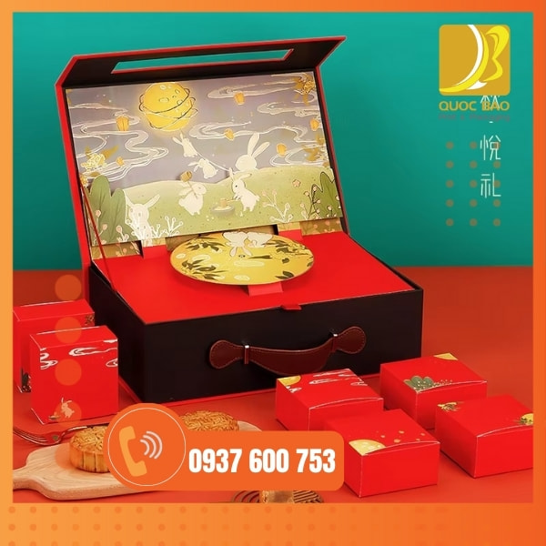 In vỏ hộp giấy đựng bánh trung thu