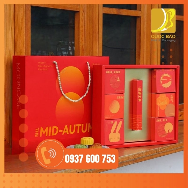 In vỏ hộp giấy đựng bánh trung thu