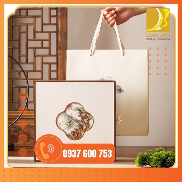 In vỏ hộp giấy đựng bánh trung thu