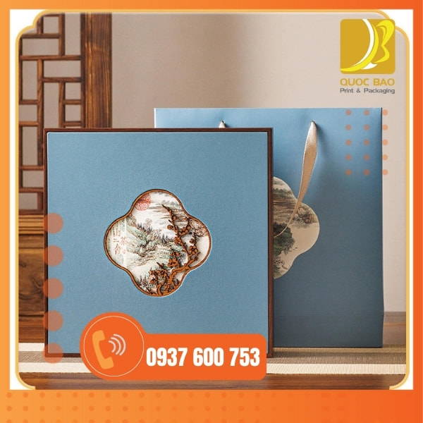 In vỏ hộp giấy đựng bánh trung thu