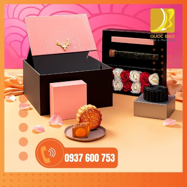 In vỏ hộp giấy đựng bánh trung thu