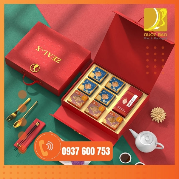 In vỏ hộp giấy đựng bánh trung thu