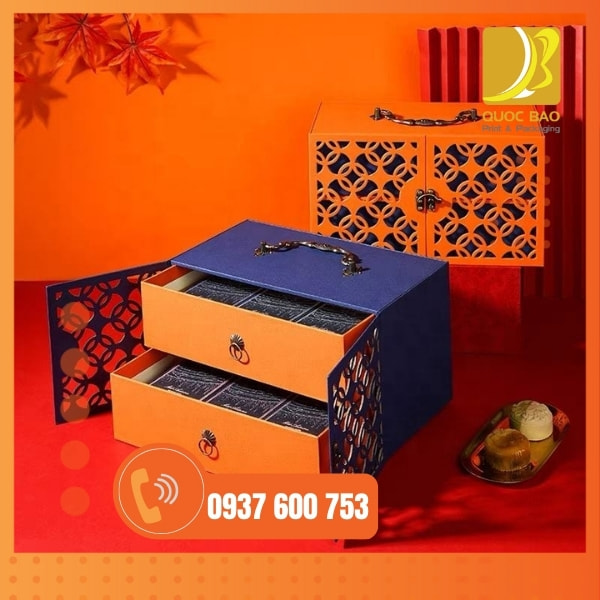 In vỏ hộp giấy đựng bánh trung thu