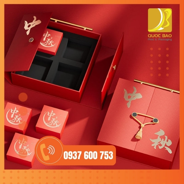 In vỏ hộp giấy đựng bánh trung thu
