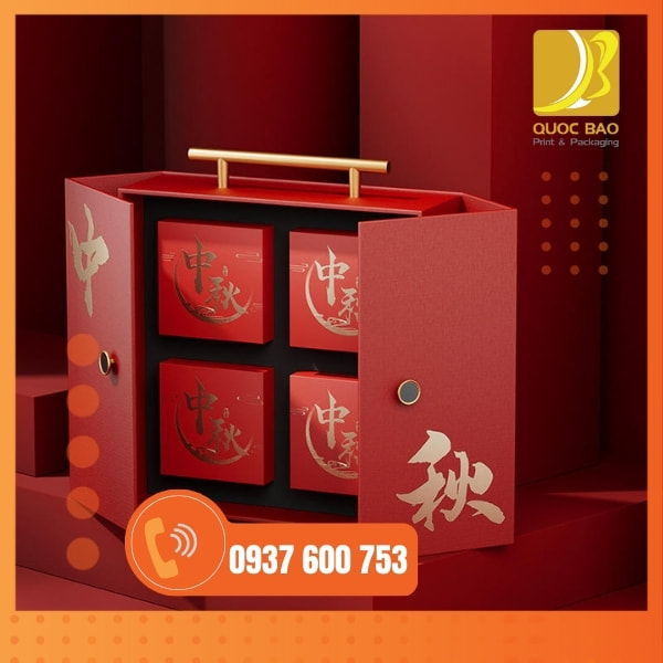 In vỏ hộp giấy đựng bánh trung thu