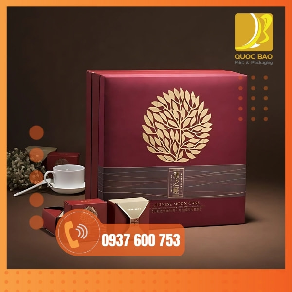 In vỏ hộp giấy đựng bánh trung thu