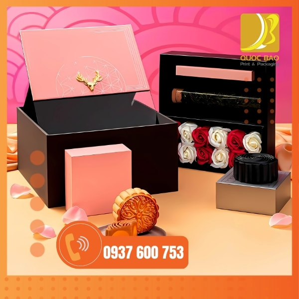 In vỏ hộp giấy đựng bánh trung thu