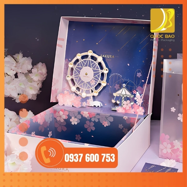 In vỏ hộp giấy đựng bánh trung thu