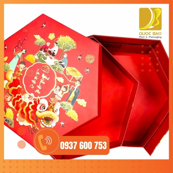 In vỏ hộp giấy đựng bánh trung thu