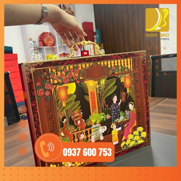 In vỏ hộp giấy đựng bánh trung thu