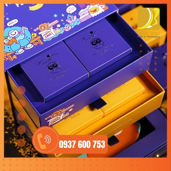 In vỏ hộp giấy đựng bánh trung thu