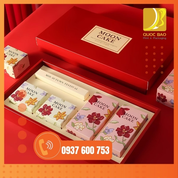 In vỏ hộp giấy đựng bánh trung thu