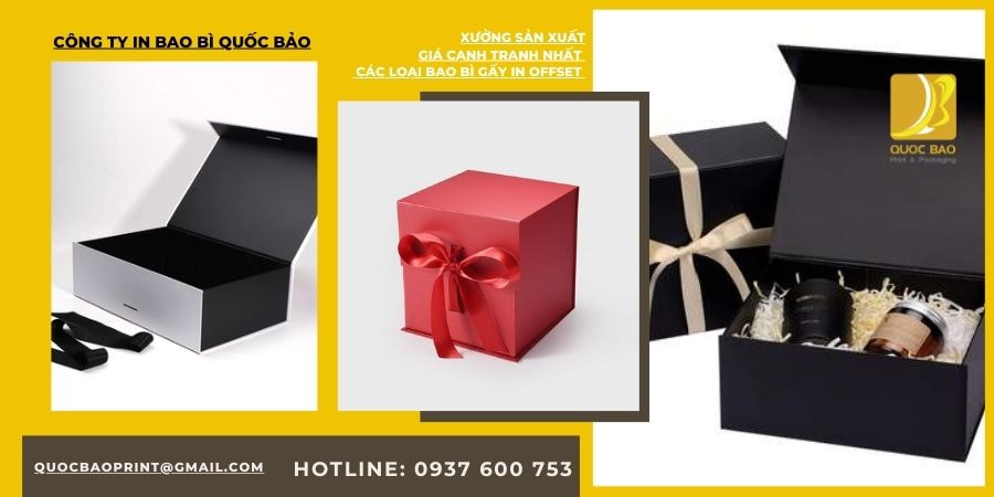 Xưởng in bao bì hộp giấy cao cấp đựng quà tặng Quốc Bảo
