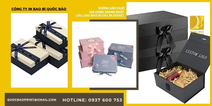 Xưởng in bao bì hộp giấy cao cấp đựng quà tặng Quốc Bảo