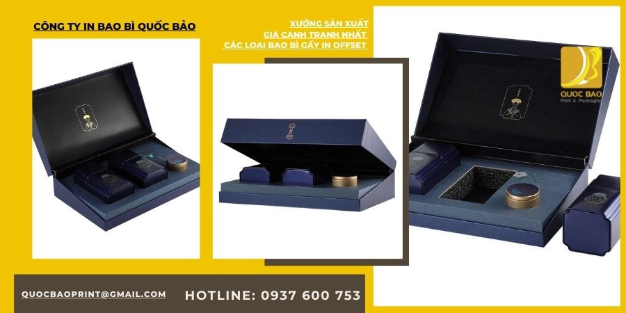 Xưởng in bao bì hộp giấy cao cấp đựng quà tặng Quốc Bảo