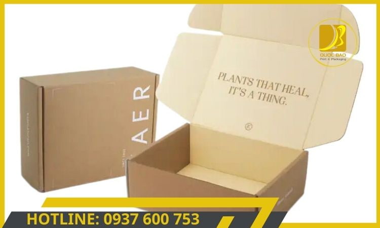 Hộp giấy carton đóng hàng thân thiện với môi trường, giấy dễ phân hủy.