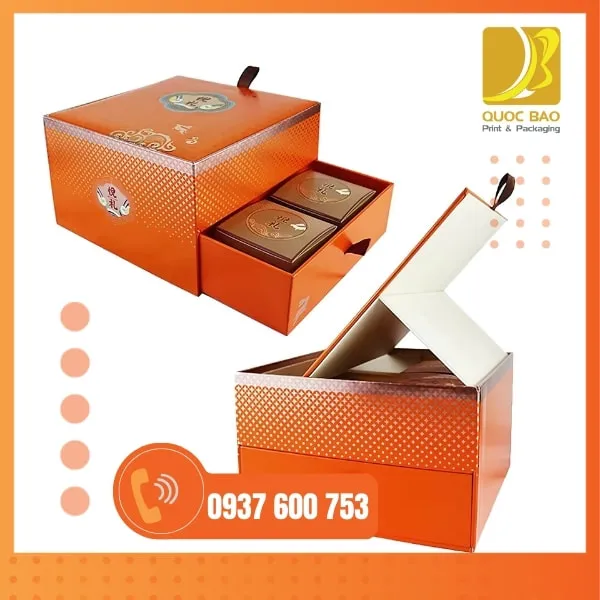 In hộp cứng cao cấp với kích thước hộp bánh Trung Thu tùy chỉnh theo yêu cầu