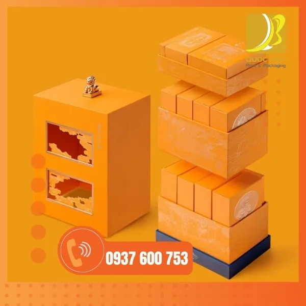 Hộp bánh Trung Thu 4 bánh đẹp, tinh tế với công nghệ in hộp cứng cao cấp