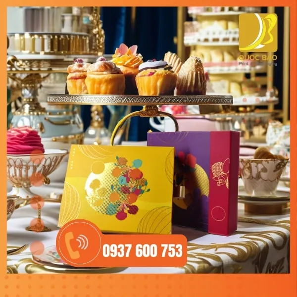 In hộp cứng cao cấp với kích thước hộp bánh Trung Thu tùy chỉnh theo yêu cầu
