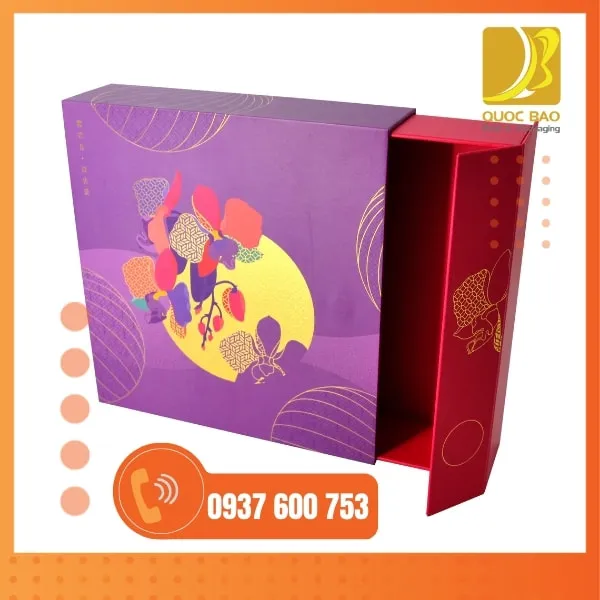 In hộp cứng cao cấp với kích thước hộp bánh Trung Thu tùy chỉnh theo yêu cầu