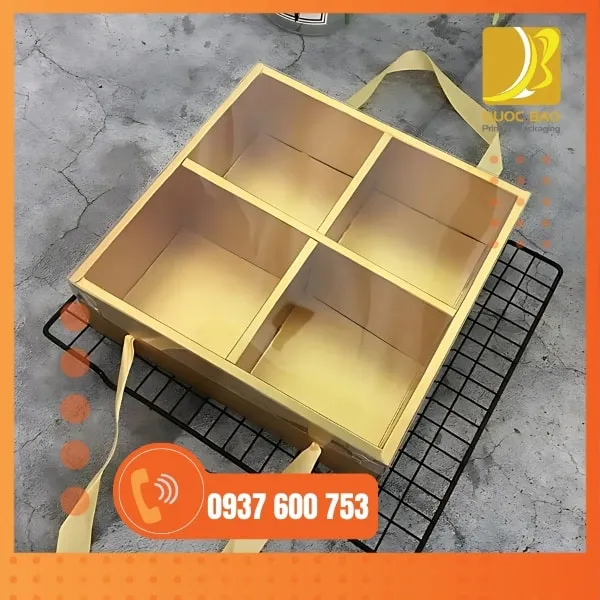 In hộp giấy cứng giúp hộp Trung Thu cao cấp trở nên sang trọng, đẳng cấp
