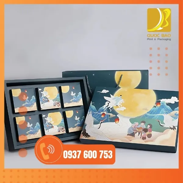 Các kích thước hộp bánh Trung Thu phổ biến khi in hộp cứng cao cấp sang trọng