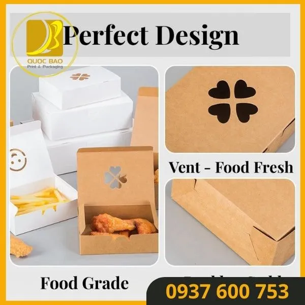 Hộp giấy carton đóng hàng sử dụng giấy an toàn cho thực phẩm.