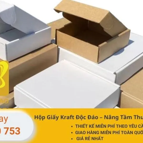 Hộp giấy carton đóng hàng có thể in logo và thông tin thương hiệu