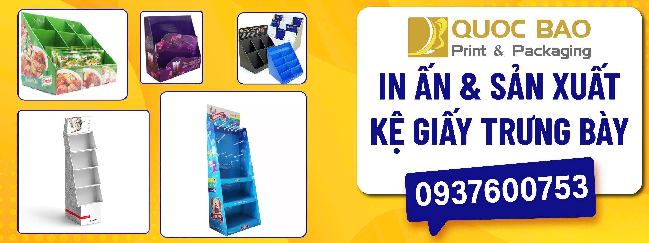 kệ giấy trưng bày trong quảng cáo sản phẩm