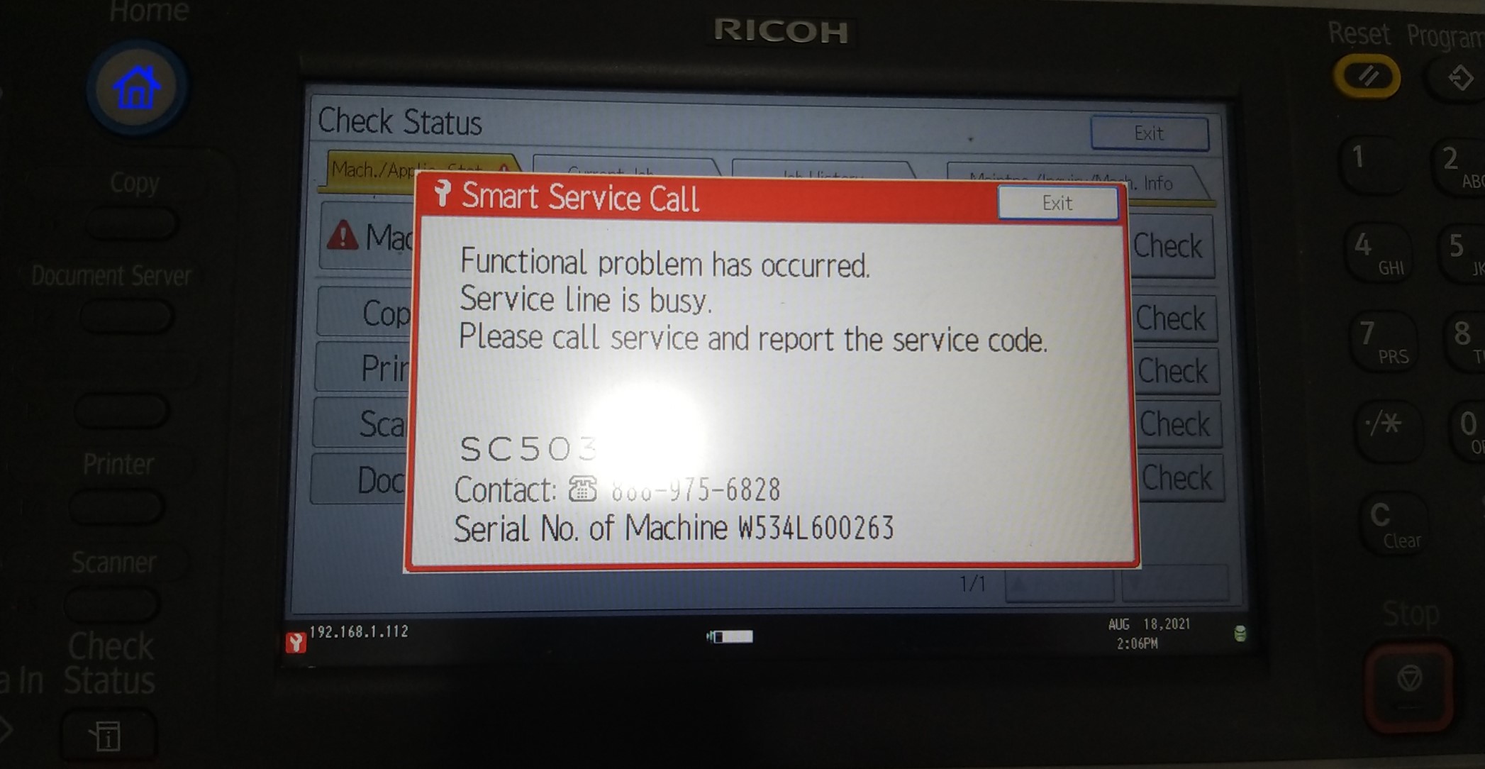 Cách khắc phục lỗi SC 503 trên máy photocopy Ricoh