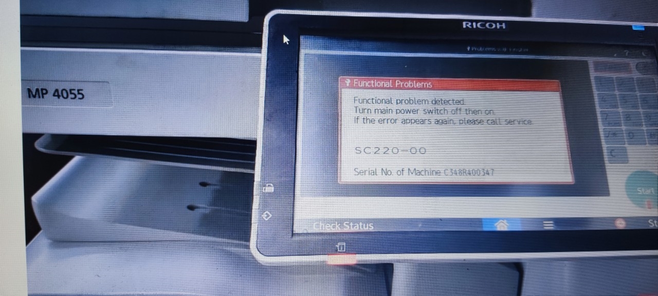 Máy photocopy Ricoh báo lỗi SC-220