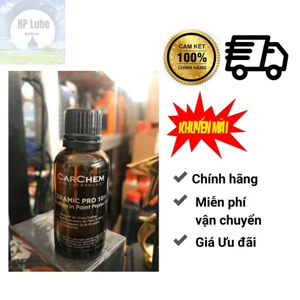 Dung Dịch Phủ Ceramic 10H Chuyên Nghiệp Cho Xe Máy Ô Tô Carchem 50ml Nhập Khẩu Từ Anh