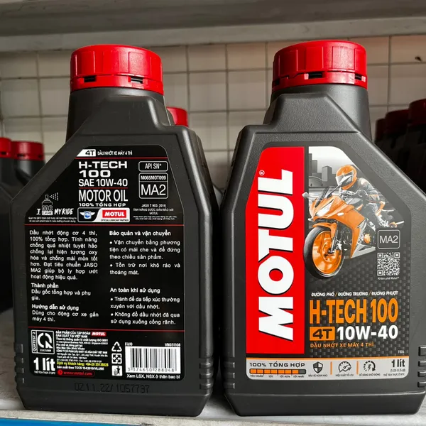 Nhớt Motul  7000 (H-Tech 100 4T 10W40) Mẫu Mới Cao Cấp Cho Mọi loại xe số, xe côn tay, PKL dung tích 1L