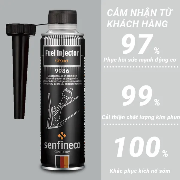 Senfineco 9986 Fuel Injection Cleaner Phụ Gia Súc Béc Xăng Xe Ô Tô Xe Máy 300ml - Chính Hãng Nhập khẩu từ Đức