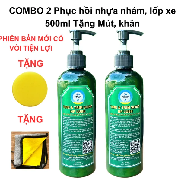 Dung Dịch Đánh Bóng Vỏ Xe Tire Shine Hp Lube 500ML Phục Hồi Nhựa Nhám Ô Tô, Xe Máy