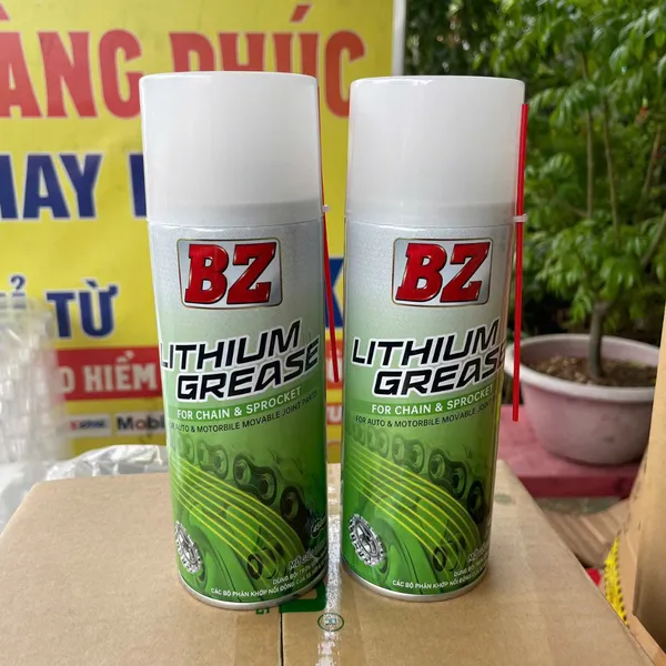 Dưỡng sên BZ Mỡ Bò Xanh Lithium 450ml Chính Hãng, Chống Văng, Cao Cấp