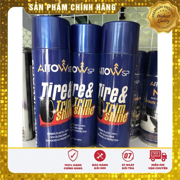  Dưỡng Nhựa Nhám Arrow SP, phục hồi nhựa nhám lốp xe, cao su