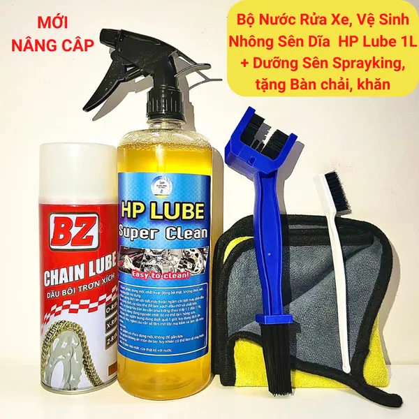 COMBO Chăm Sóc Xe Gồm Dưỡng Sên BZ + Chai HP Lube 