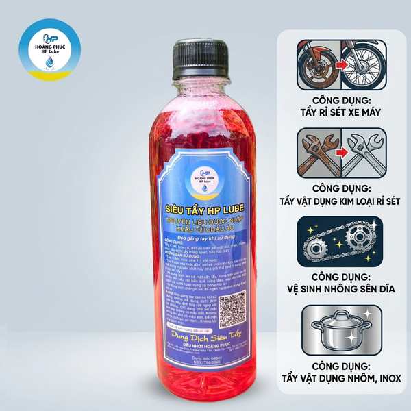 Dung Dịch Siêu Tẩy, Tẩy Rửa Lốc Máy, Tẩy Rỉ Sét HP LUBE Can Lớn 5L