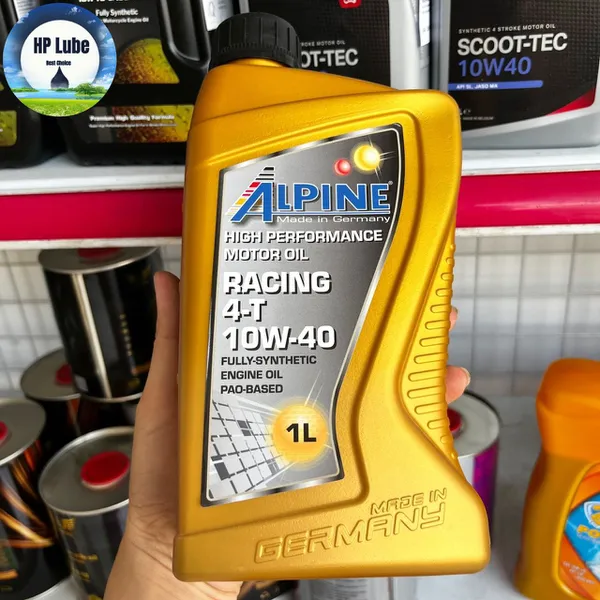 Nhớt Xe Máy ALPINE Racing 4T 10w40 1L Cho Xe Số, Côn Tay, PKL