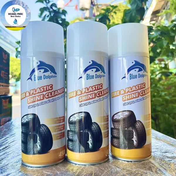 [Mẫu Mới] Chai Xịt Phục Hồi Nhựa Nhám Và Làm Bóng Lốp Xe BZ TIRE SHINE Blue Dolphin 450ml