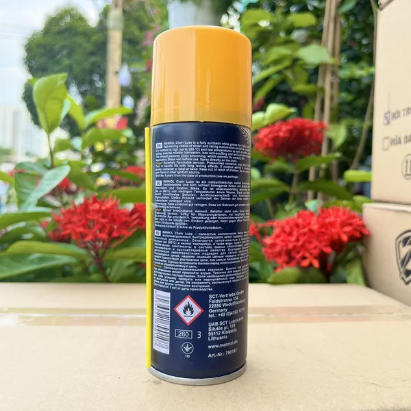Dưỡng Sên MANNOL 7901 Chain Lube Cao Cấp Không Văng 200ML, Mỡ Tổng Hộp, Bôi Trơn Tốt, Nhập Khẩu Đức