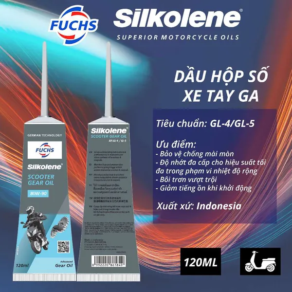 Nhớt Lap/ Nhớt Hộp Số Fuchs Silkolene Scooter Gear Oil 80W90 120ml Chính Hãng Cho Mọi Loại Xe Tay Ga Chính Hãng