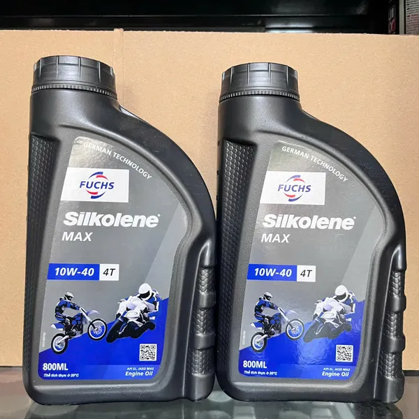 Nhớt Fuchs Silkolene 10w40 Max 10W40 0.8L cho xe số, Bán Tổng Hợp Mẫu Mới
