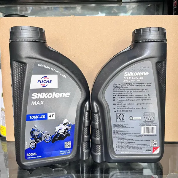 Nhớt Fuchs Silkolene 10w40 Max 10W40 0.8L cho xe số, Bán Tổng Hợp Mẫu Mới