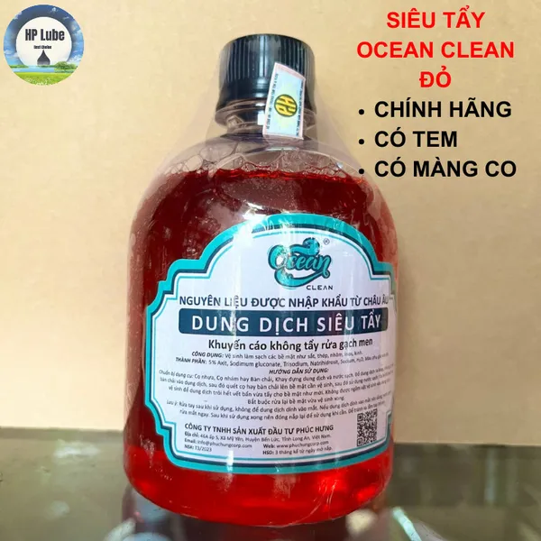 Siêu Tẩy Ocean Clean Đỏ 500ML, Rửa Xe Không Chạm, Tẩy Lóc Máy, Chi Tiết Máy