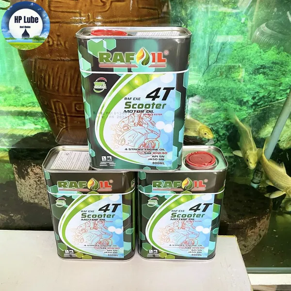 Nhớt Rafoil 10W40 lon nguyên 1L Full Tổng Hợp Cho Xe Ga, Số